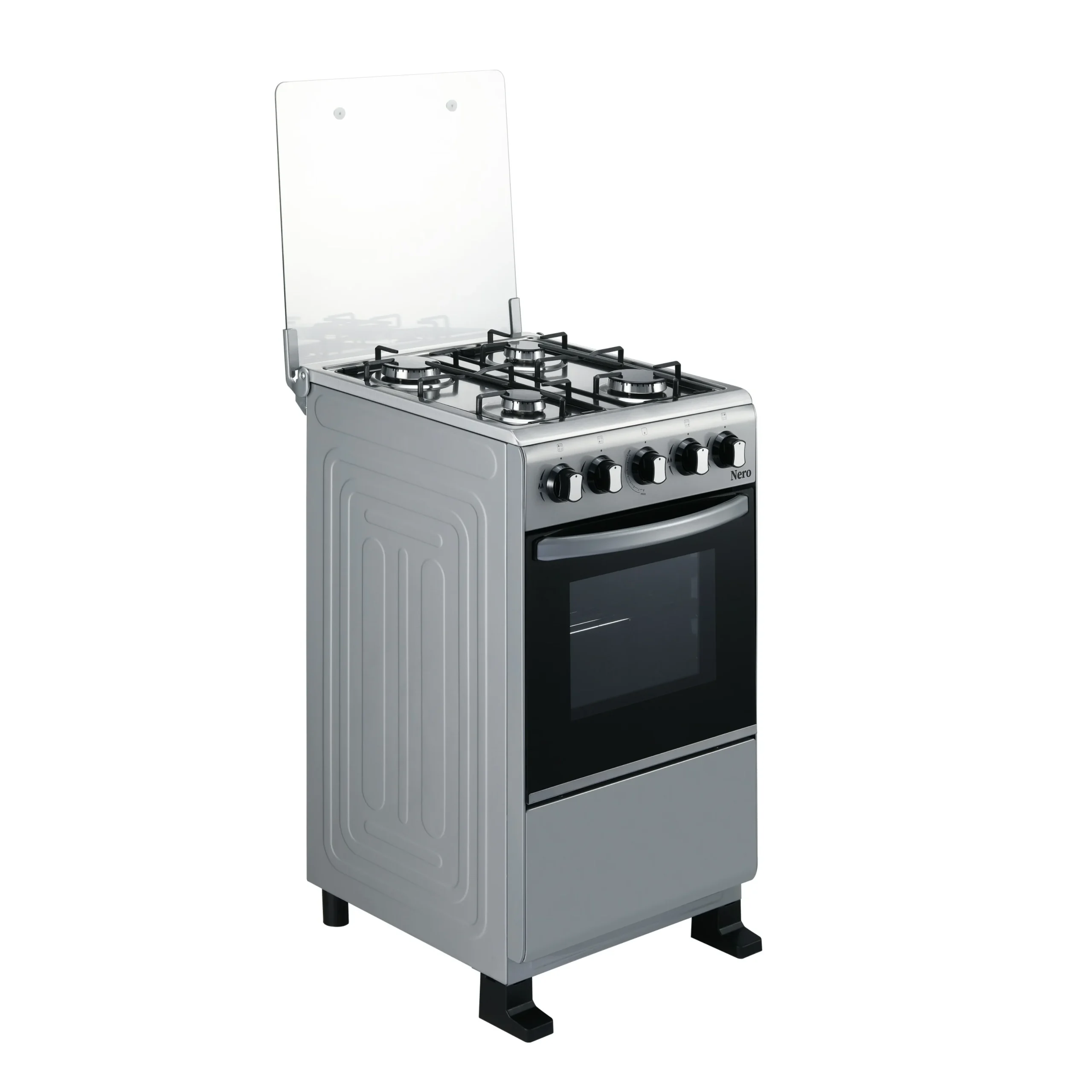 Cocina a gas NERO 511S gris, vista superior, 4 hornillas