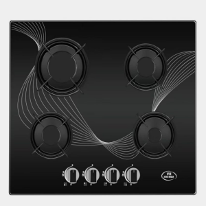 Tope vitrocerámico NERO VH6006GB-EN, vista superior, 4 hornillas