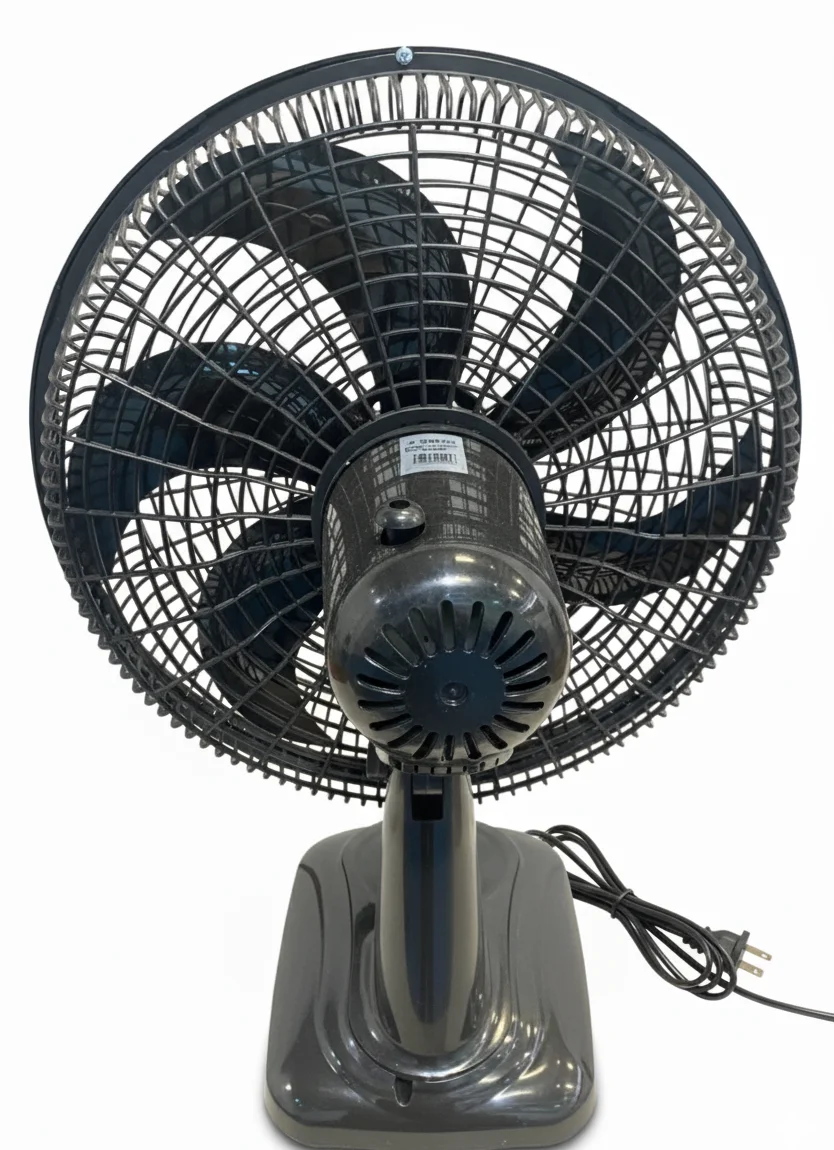 Ventilador NERO 16-258 de mesa, vista trasera, 16 pulgadas, malla plástica de protección