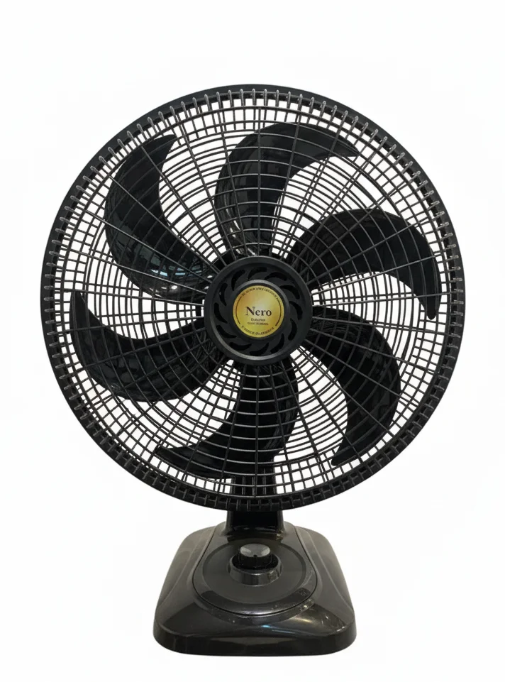 Ventilador NERO 16-258 de mesa, vista frontal, 16 pulgadas, 6 aspas plásticas