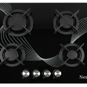 Tope NERO NR-4001– 4 hornillas a gas con encendido electrico