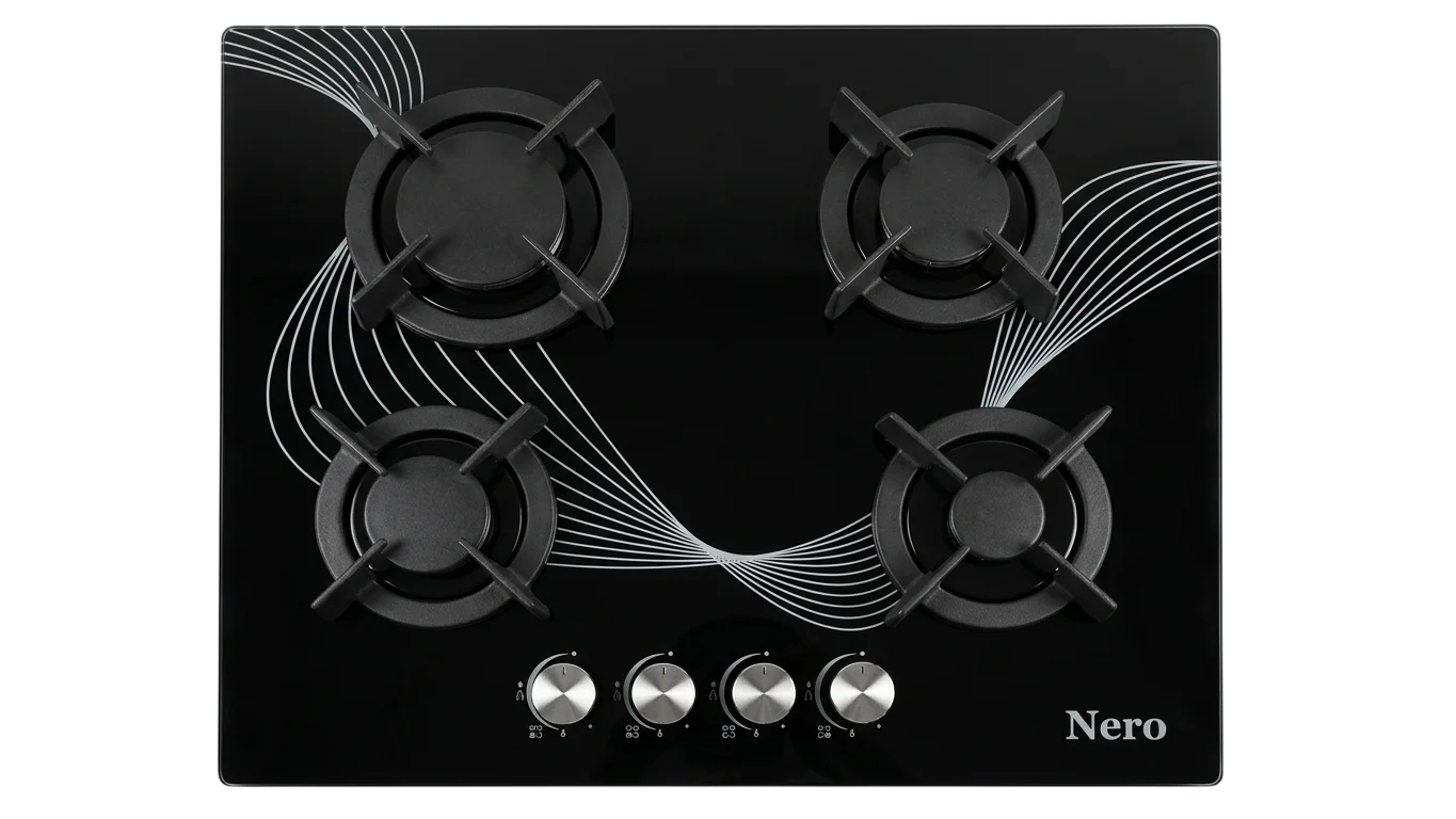 Tope NERO NR-4001– 4 hornillas a gas con encendido electrico